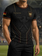 Herren-T-Shirt mit deutschem Fußballfan-Print