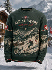 Herren-Longsleeve aus Waffelstrick mit Ski-Elementen