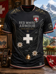 Herren-T-Shirt mit Schweizer Fußball-Liebhaber-Print