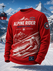 Herren-Longsleeve aus Waffelstrick mit Ski-Elementen