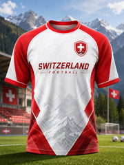 Herren-Sport-T-Shirt mit Fußballmotiv, Raglanärmeln und kurzen Ärmeln
