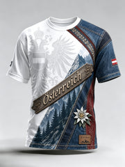 Herren Österreich ische Natur elemente Gedenkelemente Kunstdruck T-Shirt
