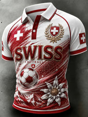 Herren-Fußballfan-Shortsleeve aus der Schweiz