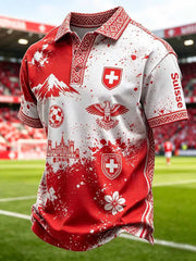 Herren-Fußballfan-Shortsleeve aus der Schweiz