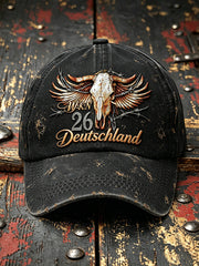 Retro schwarze Freizeitkappe im Punk-Stil mit Wacken-Metal-Festival-Print