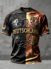 Herren-Retro-T-Shirt im deutschen Fußball-Design mit lässigem Drop‑Shoulder‑Schnitt