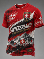 Herren-T-Shirt mit kurzen Ärmeln und Fußball-Print