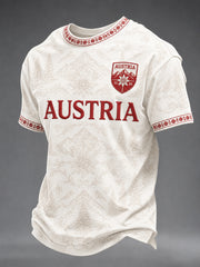 Herrengeschenk für Fußballfans – bedrucktes, lässiges Kurzarm-T-Shirt mit Rundhalsausschnitt