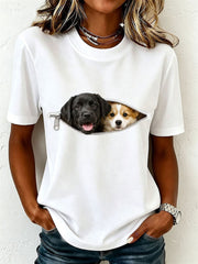 Frauen schöne Labrador und Corgi T-Shirt
