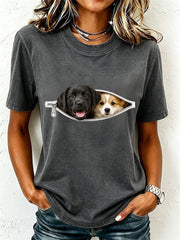 Frauen schöne Labrador und Corgi T-Shirt