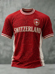Herren-Fußball-T-Shirt mit Schweiz-Print