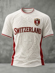 Herren-Fußball-T-Shirt mit Schweiz-Print