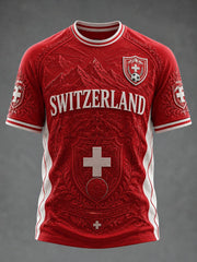 Herren-Fußball-T-Shirt mit Schweiz-Print