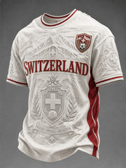 Herren-Fußball-T-Shirt mit Schweiz-Print