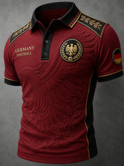 Retro-Fußballfan-Art-Print lässiges Poloshirt