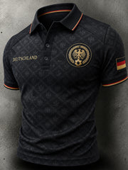Retro-Fußballfan-Art-Print lässiges Poloshirt