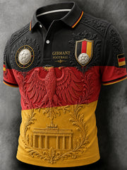 Retro-Fußballfan-Art-Print lässiges Poloshirt