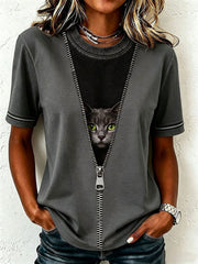Witziges Katzen-T-Shirt für Damen