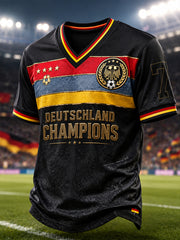 Herren-Fußball-V-Neck-T-Shirt aus Deutschland