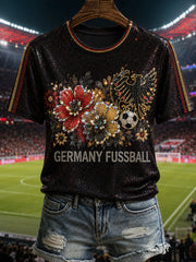 Damen-Fußball-T-Shirt aus Deutschland mit kurzen Ärmeln