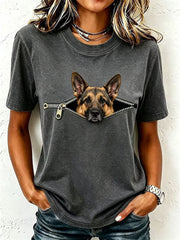 Frauen reizender Deutscher Schäferhund T-Shirt