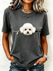Frauen reizender Pudel T-Shirt