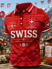Herren-Poloshirt mit kurzen Ärmeln zum Nationalfeiertag