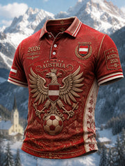 Retro-Österreich 2026 Fußball-Gedenk‑Klassik‑Poloshirt