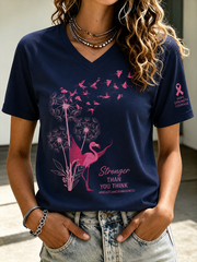 Frauen Kampf Brustkrebs Print Kurzarm T-Shirt