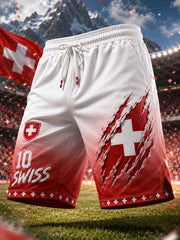 Bedruckte Shorts mit Fußballmotiv für Herren