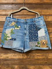 Damen-Hunde-Kunstdruck-Freizeit shorts