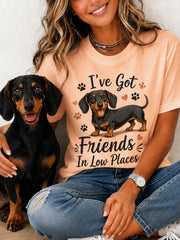 Frauen lustig, ich habe Freunde in niedrigen Orten Druck geschenk für Haustier liebhaber Casual T-Shirt