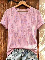Kurzärmliges T-Shirt mit Brustkrebs druck für Frauen