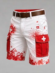 Herren-National feiertag-Print-Utility-Shorts zum Thema
