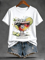 Frauen deutsche Flagge Fußball druck Casual T-Shirt