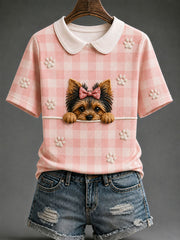 Frauen Yorkshire Terrier Karid Print Casual T-Shirt