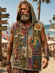Männer Hippie Soul Kunst Kapuzen weste