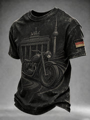 Herren-T-Shirt im Vintage-Stil mit Motorrad- und Biker-Motiv, deutschsprachig