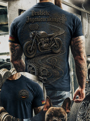 Herren-T-Shirt im Vintage-Stil mit Motorrad- und Biker-Motiv, deutschsprachig