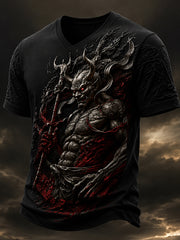 Retro-Dark-Punk-Kunstdruck-Lässiges T-Shirt