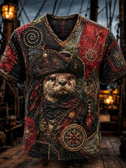 Retro-Dark-Punk-Kunstdruck-Lässiges T-Shirt