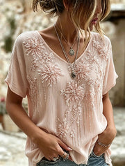 Elegantes Leinen-Baumwoll-Top für Damen