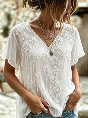 Elegantes Leinen-Baumwoll-Top für Damen