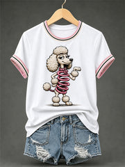Lustiges Freizeit-T-Shirt für Damen mit Hundemotiv