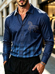 Herren-Luxus-Hemd im Business-Stil mit Muster