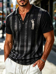Herren-Poloshirt im luxuriösen Business-Stil mit Print