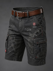 Kurze Herren-Workwear-Shorts mit Uhrendruck