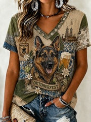 Oktoberfest-Damen-T-Shirt aus München mit Dackelmotiv