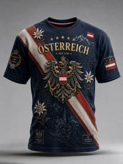 Herren-T-Shirt mit Kunstdruck – Österreichische Naturlandschaft als kulturelles Motiv