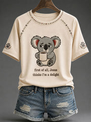 Lustiges Koala-Print-T-Shirt für Frauen
